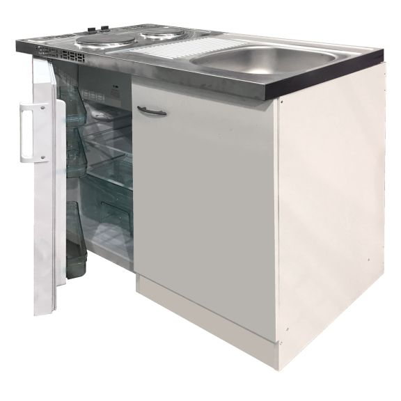 Miniküche Spüle rechts, 100x60cm, weiß | www.rosa-moser.at